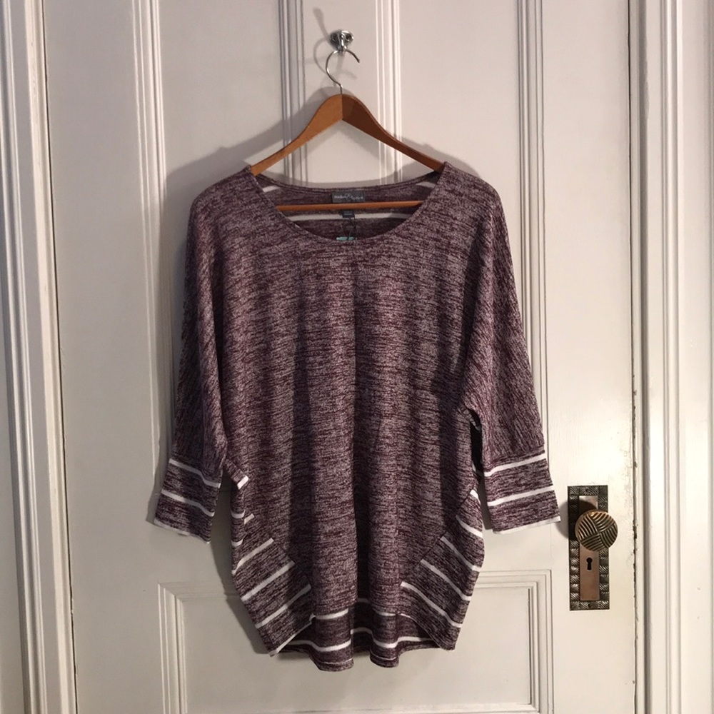 Burgundy Ansell Dolman Knit Top